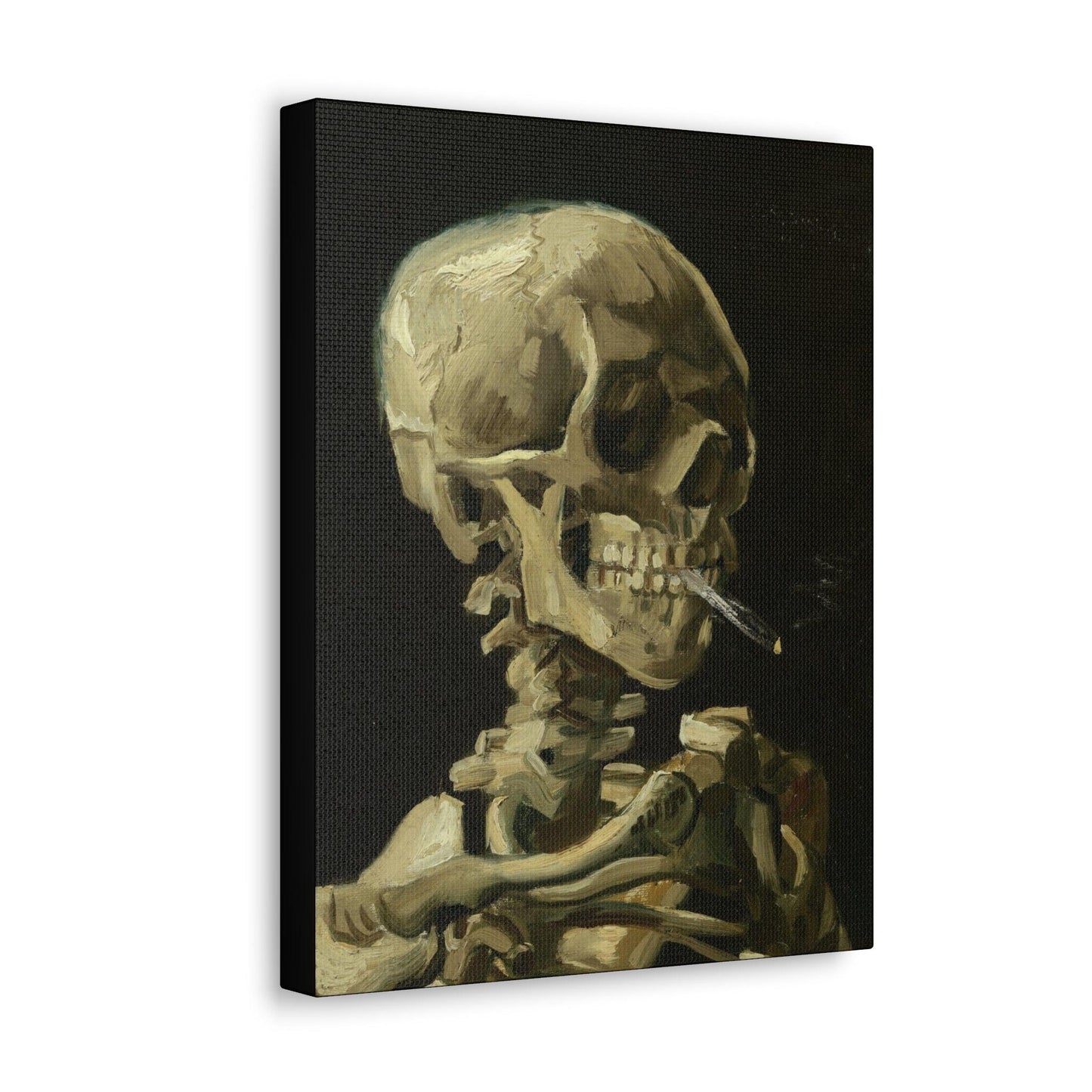 Vincent van Gogh - Head of a skeleton with a burning cigarette - Canvas Gallery Wraps