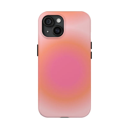 Coral Blushed Aura Tough iPhone Cases