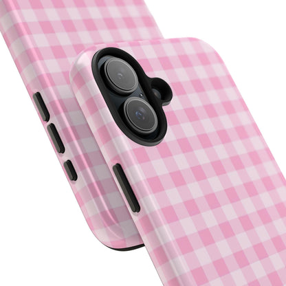 Pink Gingham Tough iPhone Cases