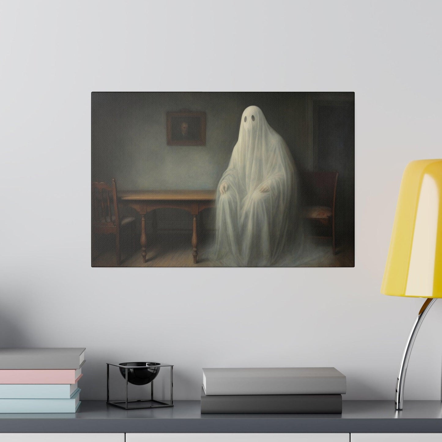 Ghost in the living room painting art furniture - Matte Canvas, Stretched, 0.75"