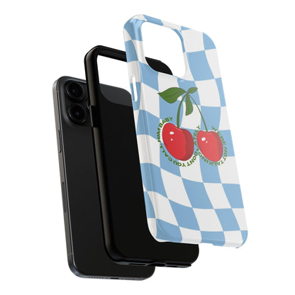 Cherry Gossip Check Tough iPhone Cases