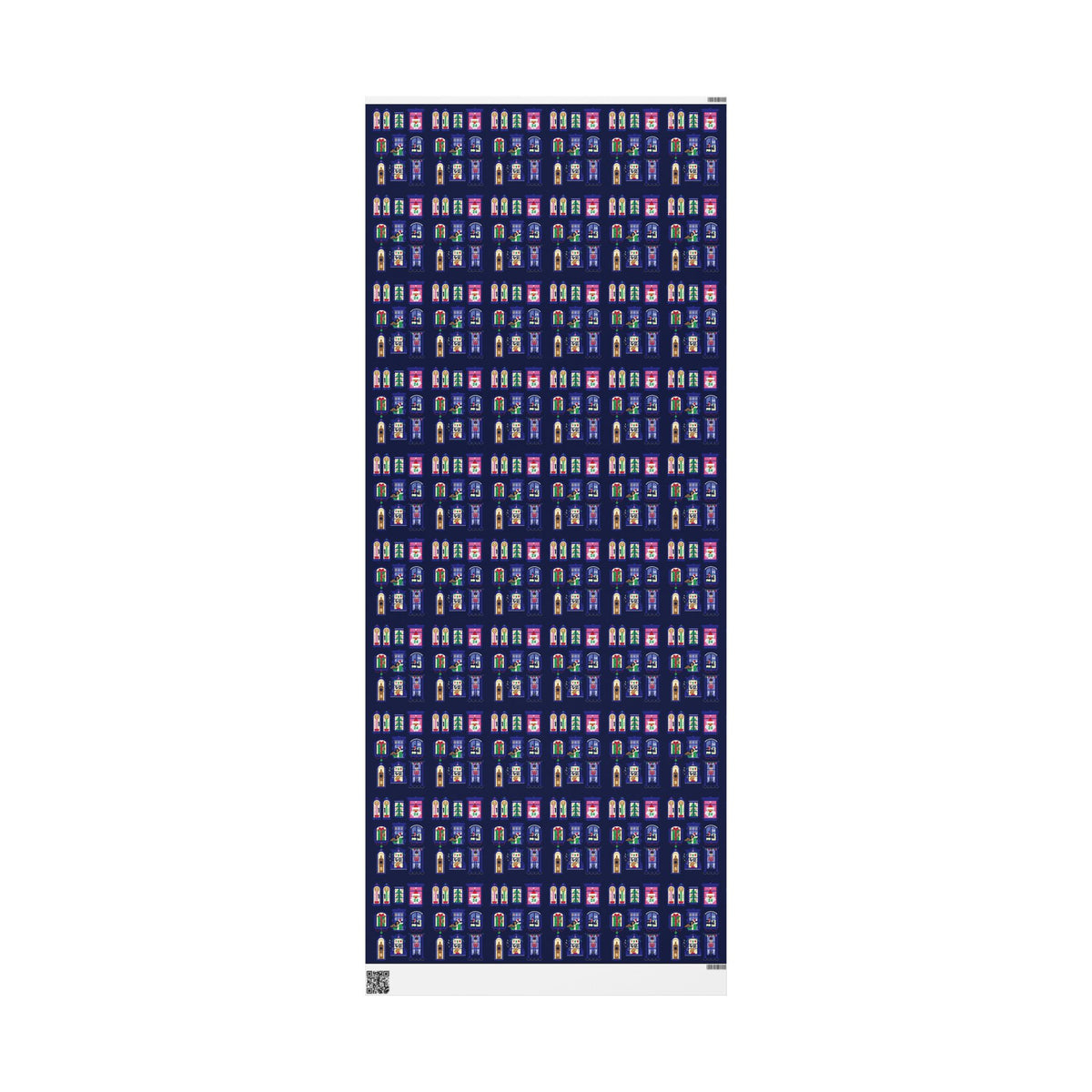 Nutcracker & Festive Windows Midnight Christmas Wrapping Paper