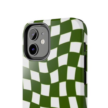 Green Checkmates Tough iPhone Cases