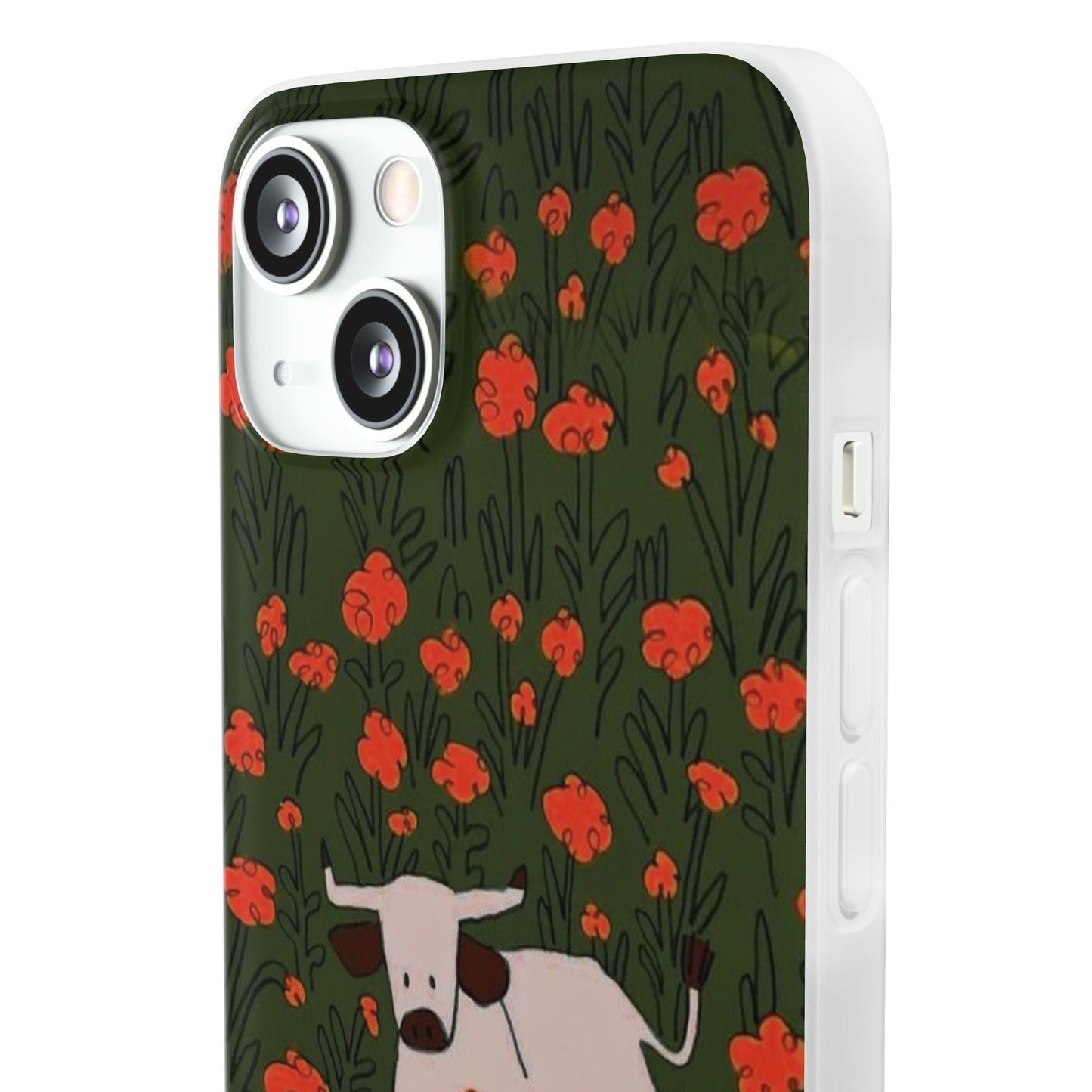 Cow in Flower Field - Flexi iPhone Cases