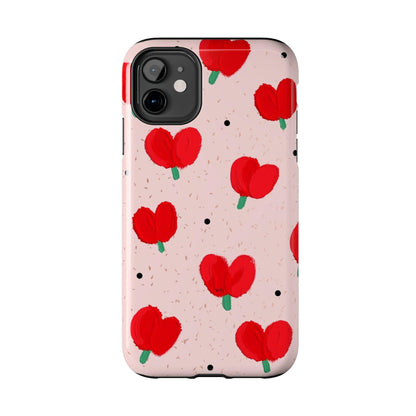 Floral Heart Aesthetic Tough iPhone Cases