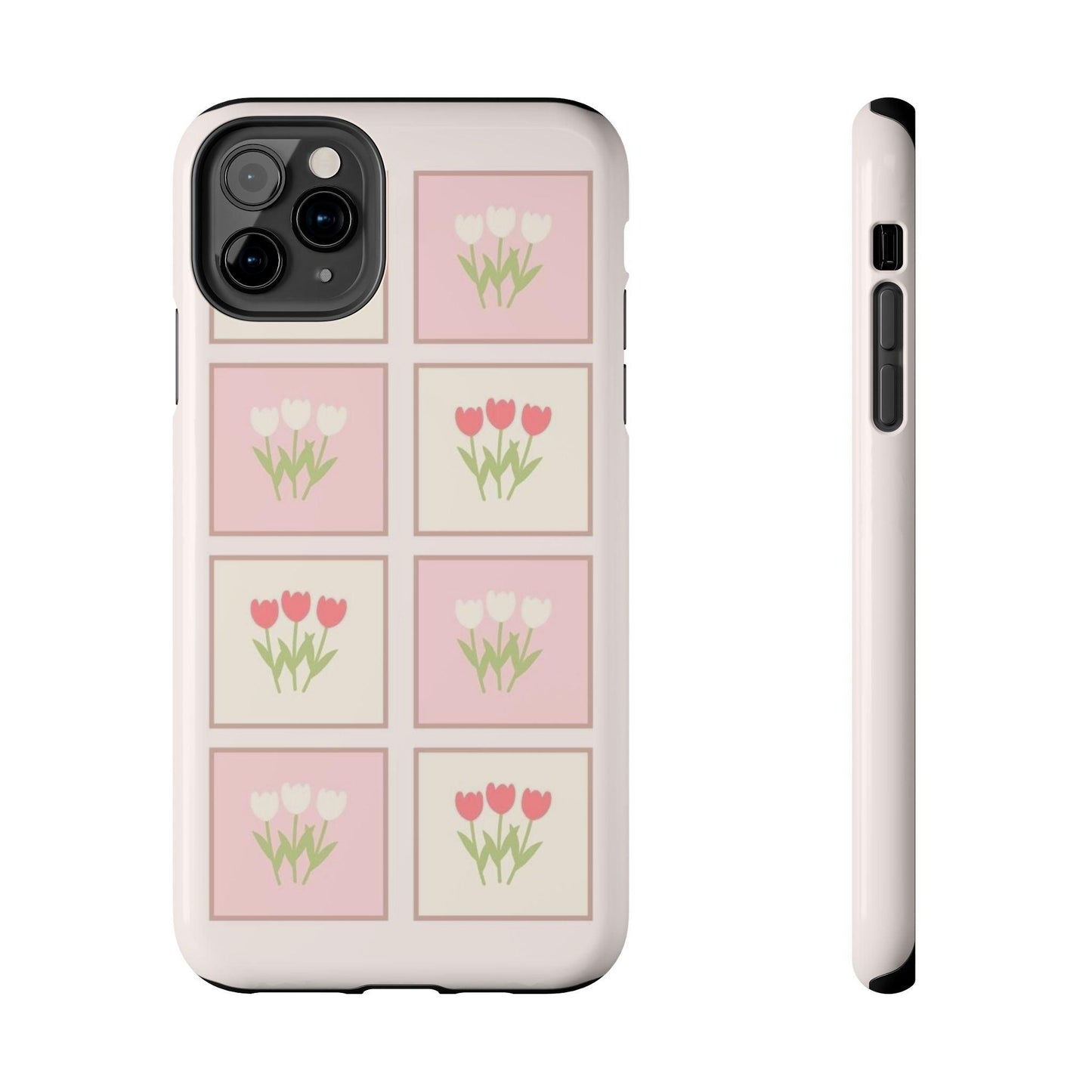 Floral Pastel Tulips Garden Tough iPhone Cases