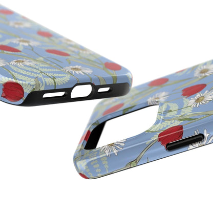 Blooms on Blue Tough iPhone Cases