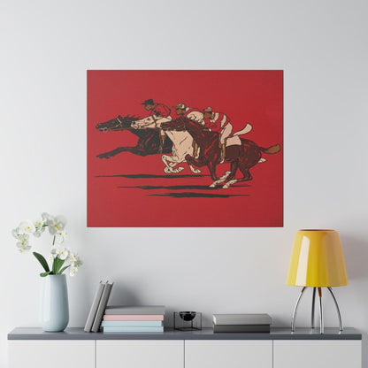 The Runners (1900), vintage horse racing illustration - Matte Canvas, Stretched, 0.75"