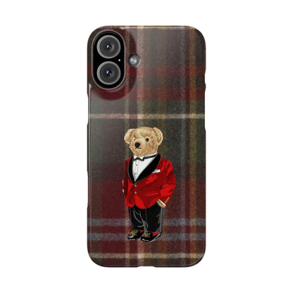 Dapper Bear Plaid Phone Case - Classic Tartan Polo Bear Design iPhone Cases