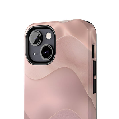 Blush Wave Satin Sandscape Tough iPhone Cases