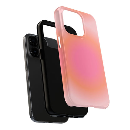 Coral Blushed Aura Tough iPhone Cases