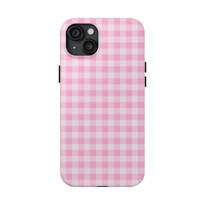 Pink Gingham Tough iPhone Cases