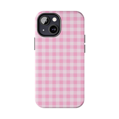 Pink Gingham Tough iPhone Cases