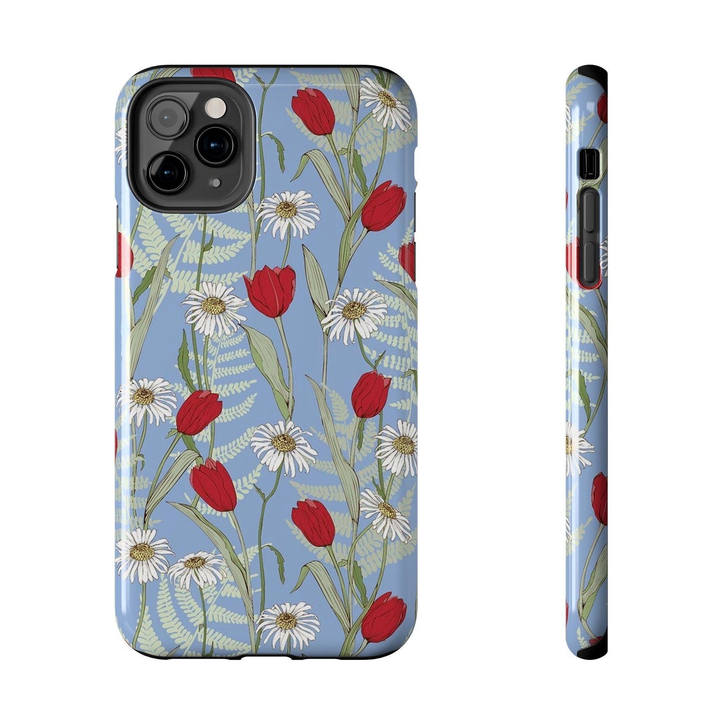 Blooms on Blue Tough iPhone Cases