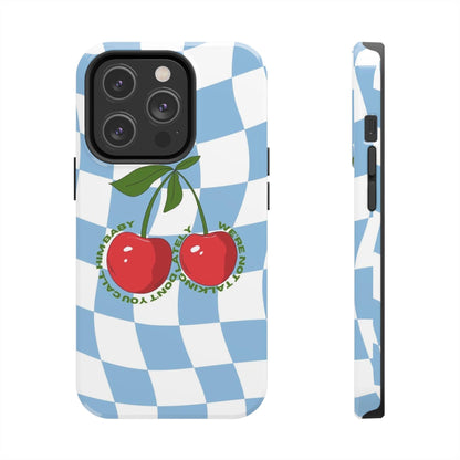 Cherry Gossip Check Tough iPhone Cases