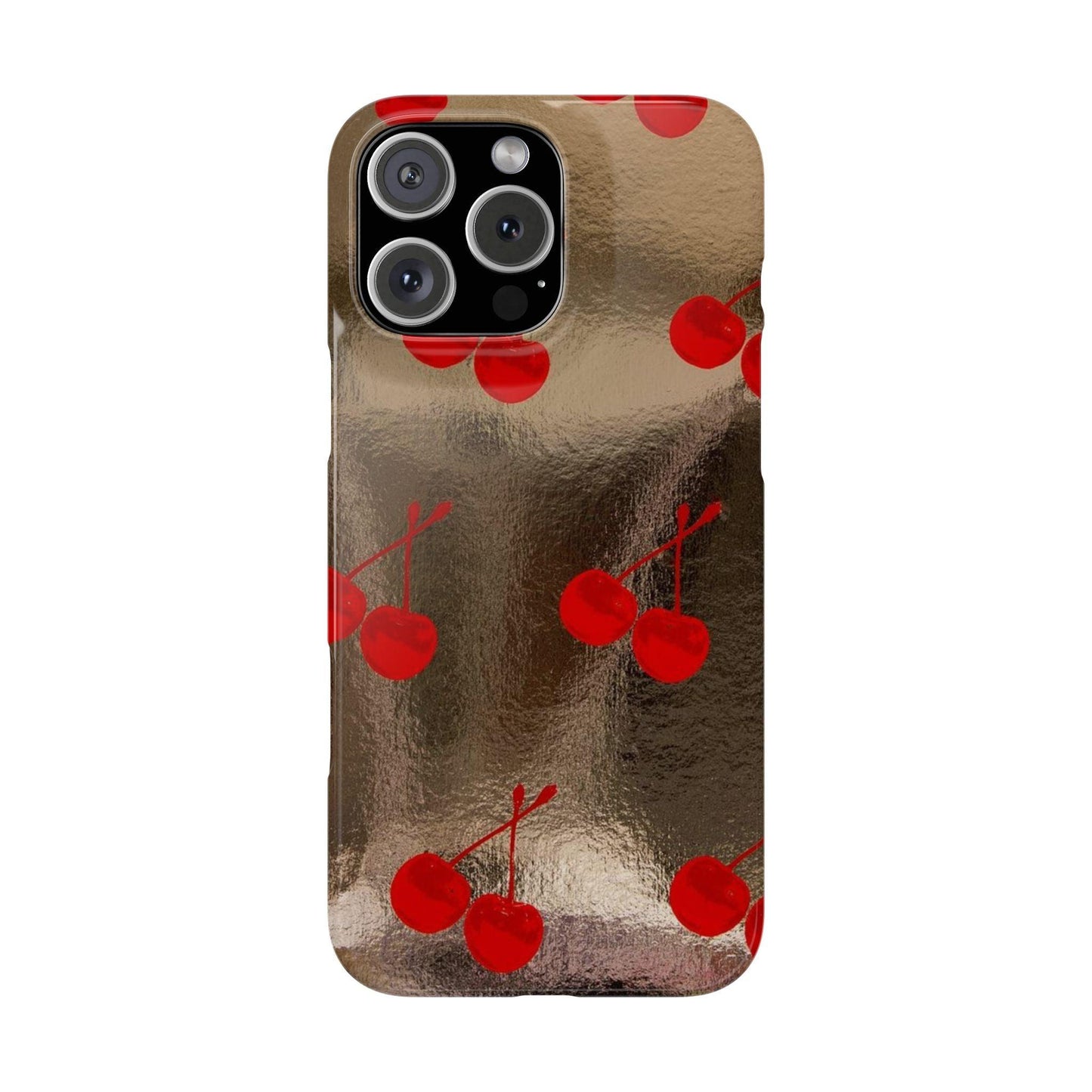 Golden Cherry Bliss Slim iPhone Cases