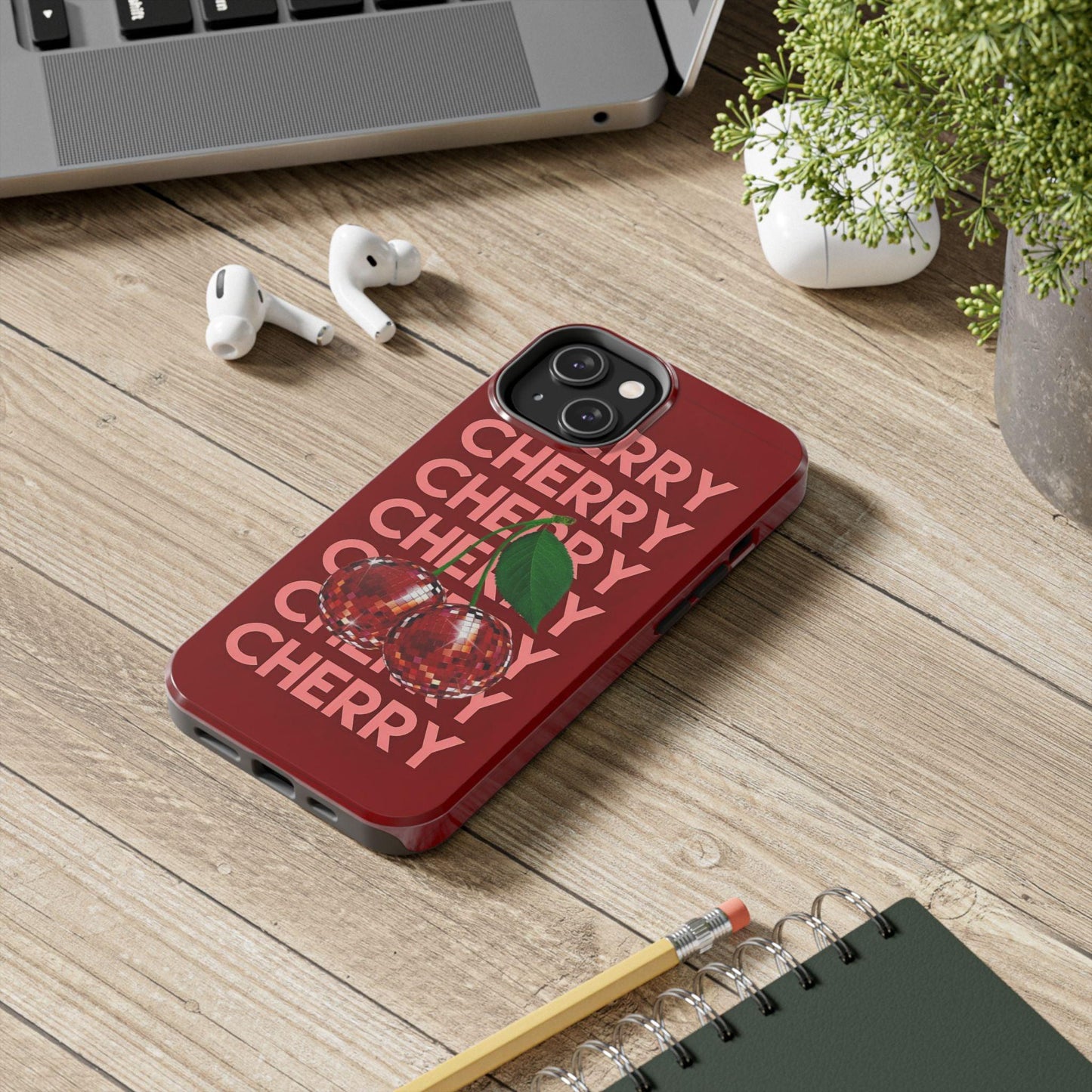 Cherries Disco Inspo iPhone Cases in Cherry Red