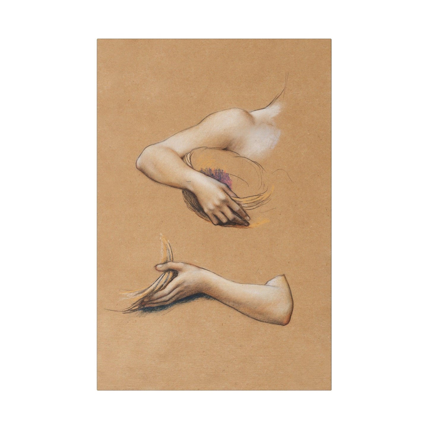 Study of Arms for The Cadence of Autumn (1905) by Evelyn De Morgan - Matte Canvas, Stretched, 0.75"