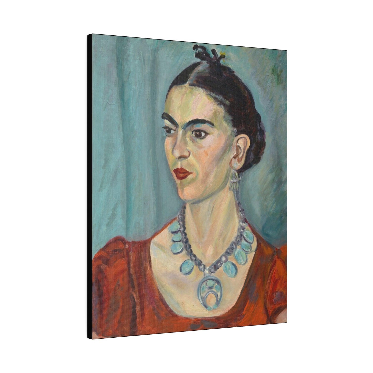 Frida Kahlo 1933 vintage woman portrait painting by Magda Pach on Matte Canvas Stretched 0.75