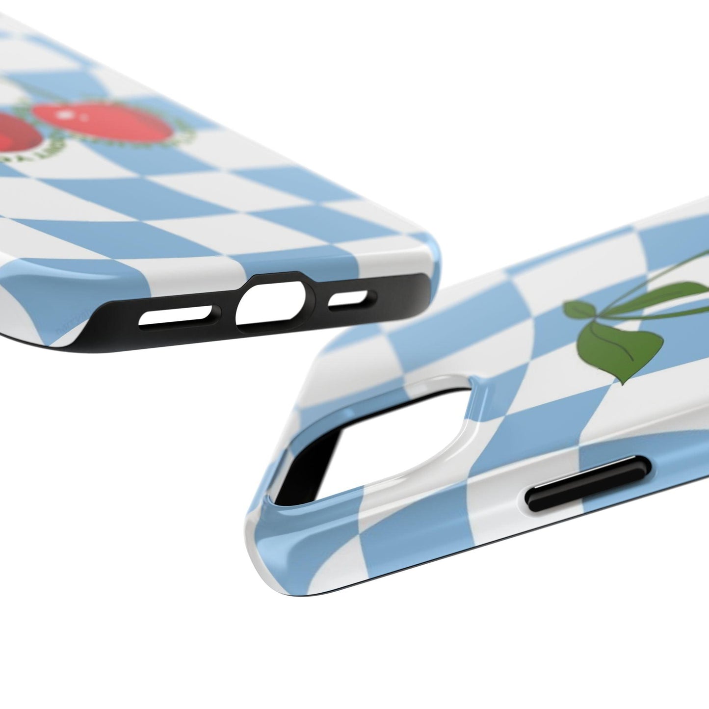 Cherry Gossip Check Tough iPhone Cases