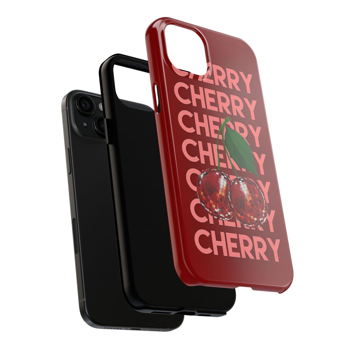 Cherries Disco Inspo iPhone Cases in Cherry Red