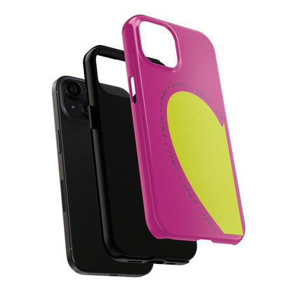 Amor Neon Heart Tough iPhone Cases