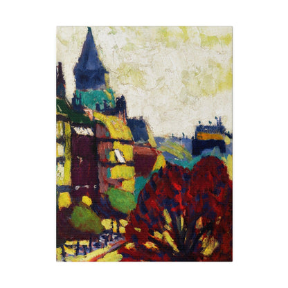 St. Germain des Pres circa 1909 to 1912  painting in high resolution by Henry Lyman Sayen on a Matte Canvas Stretched 0.75