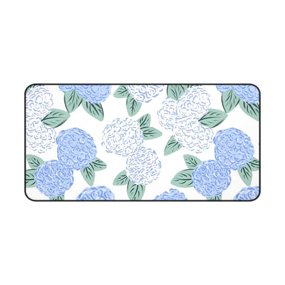 Hydrangea Aesthetic Desk Mat in Soothing Baby Blue Color  -  Anti Slip Desk Mat