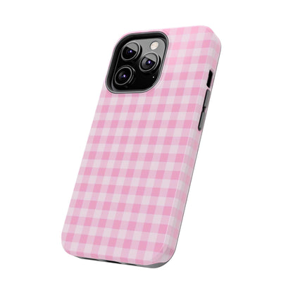 Pink Gingham Tough iPhone Cases