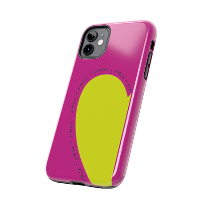 Amor Neon Heart Tough iPhone Cases