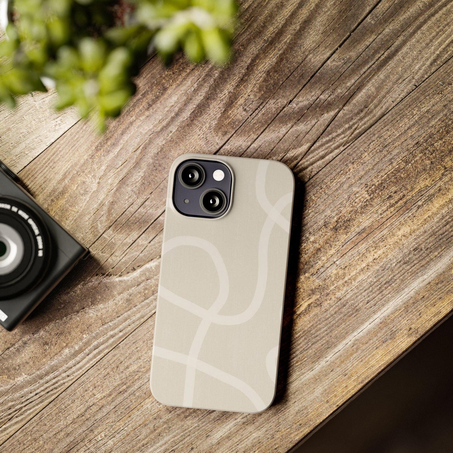 Luxe Minimalist Swirl - Cream Edition Slim iPhone Cases