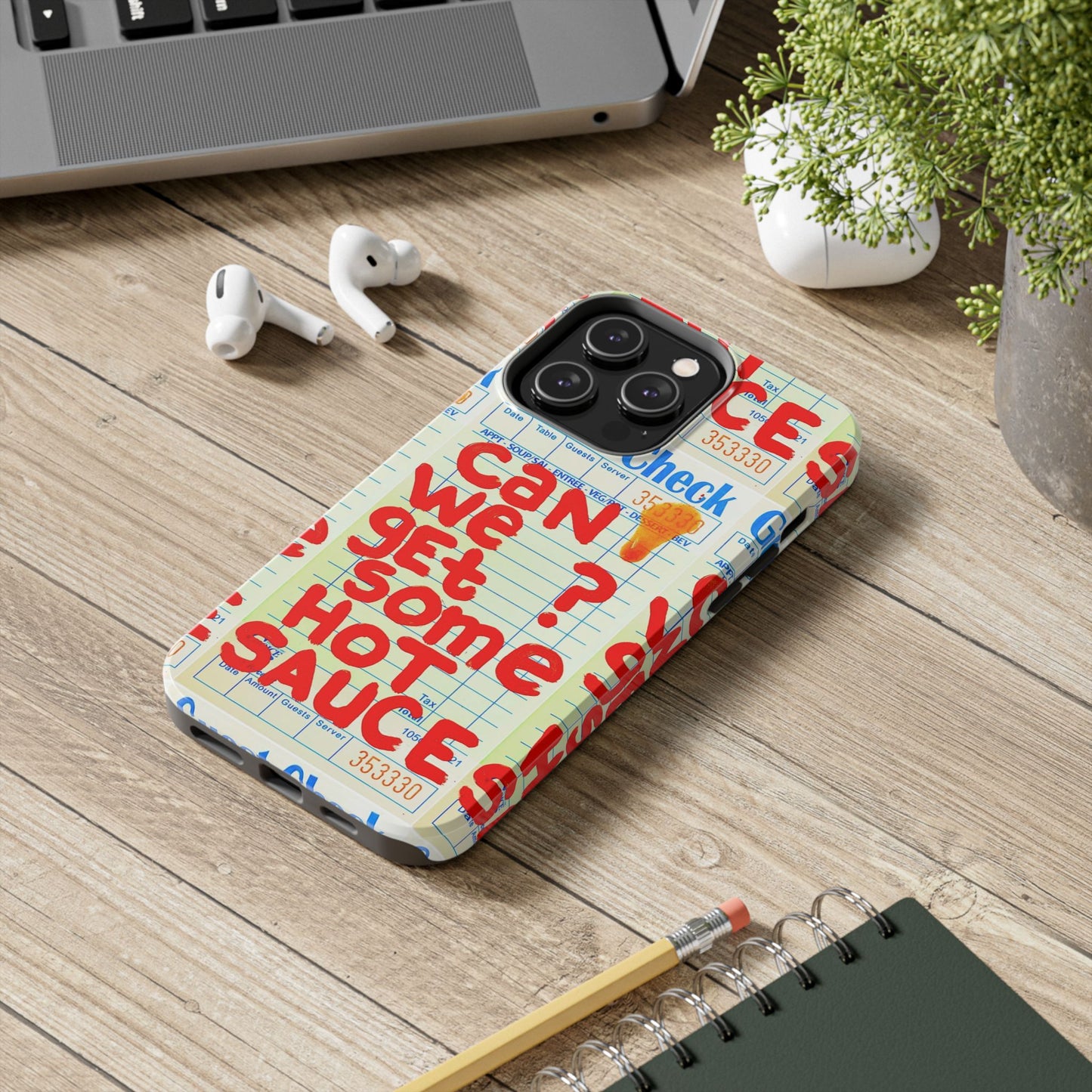 Funny Hot Sauce Guest Check Phone Case - Tough Protection for Foodies