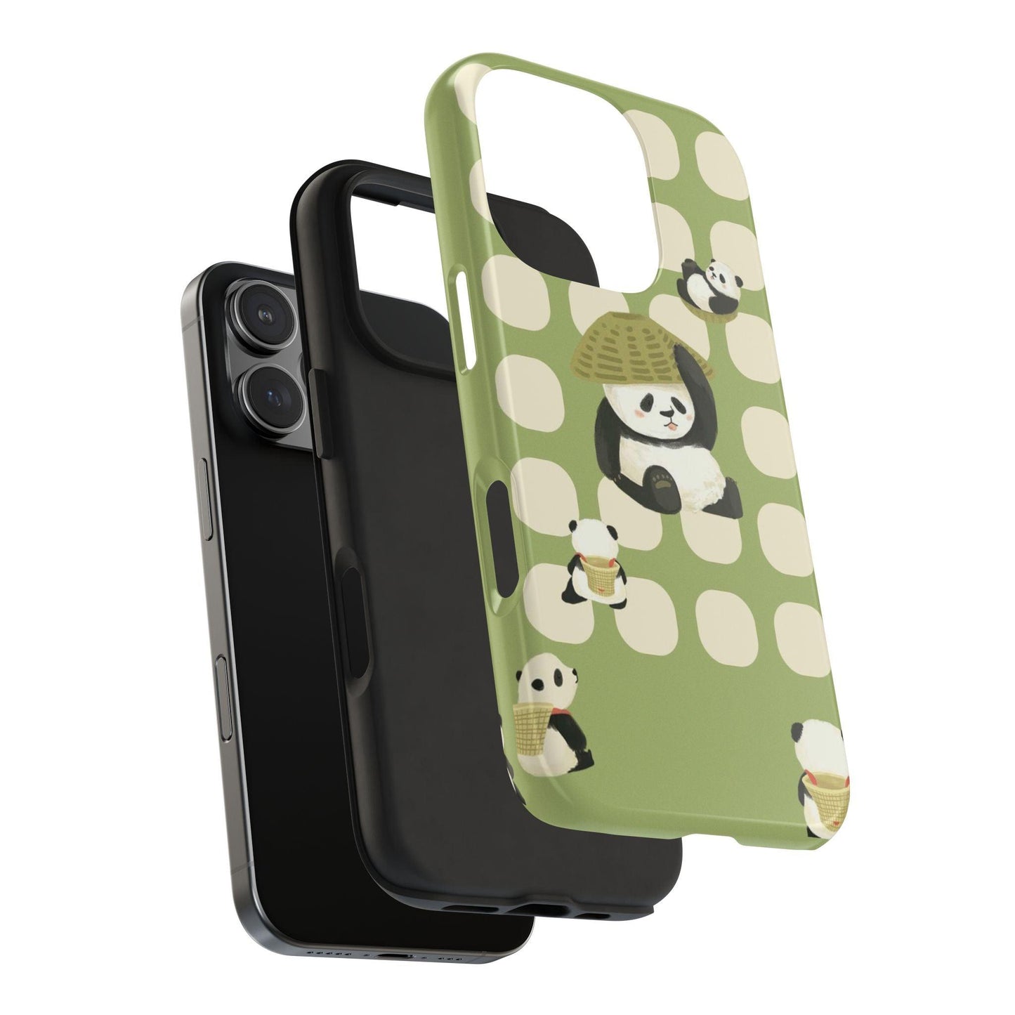 Bamboo Basket Pandas iPhone Cases