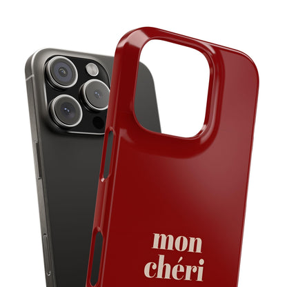 Mon Cheri iPhone Slim Phone Cases (Cherry Red)