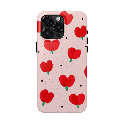 Floral Heart Aesthetic Tough iPhone Cases