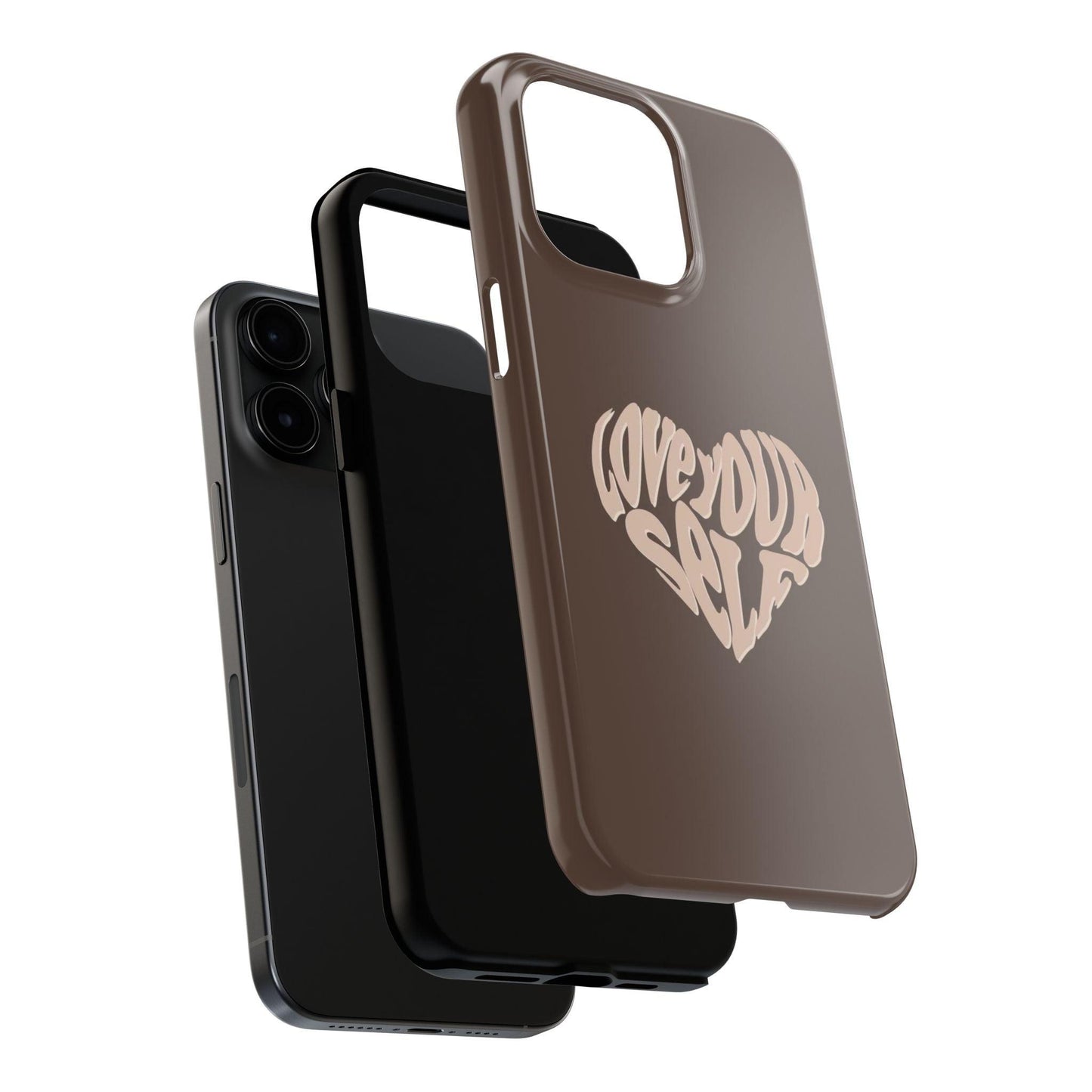 Love Your Self Tough iPhone Cases in Chocolate Brown