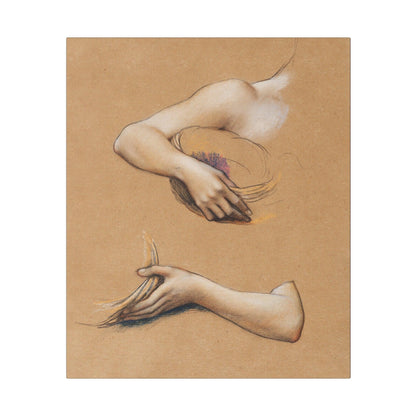 Study of Arms for The Cadence of Autumn (1905) by Evelyn De Morgan - Matte Canvas, Stretched, 0.75"