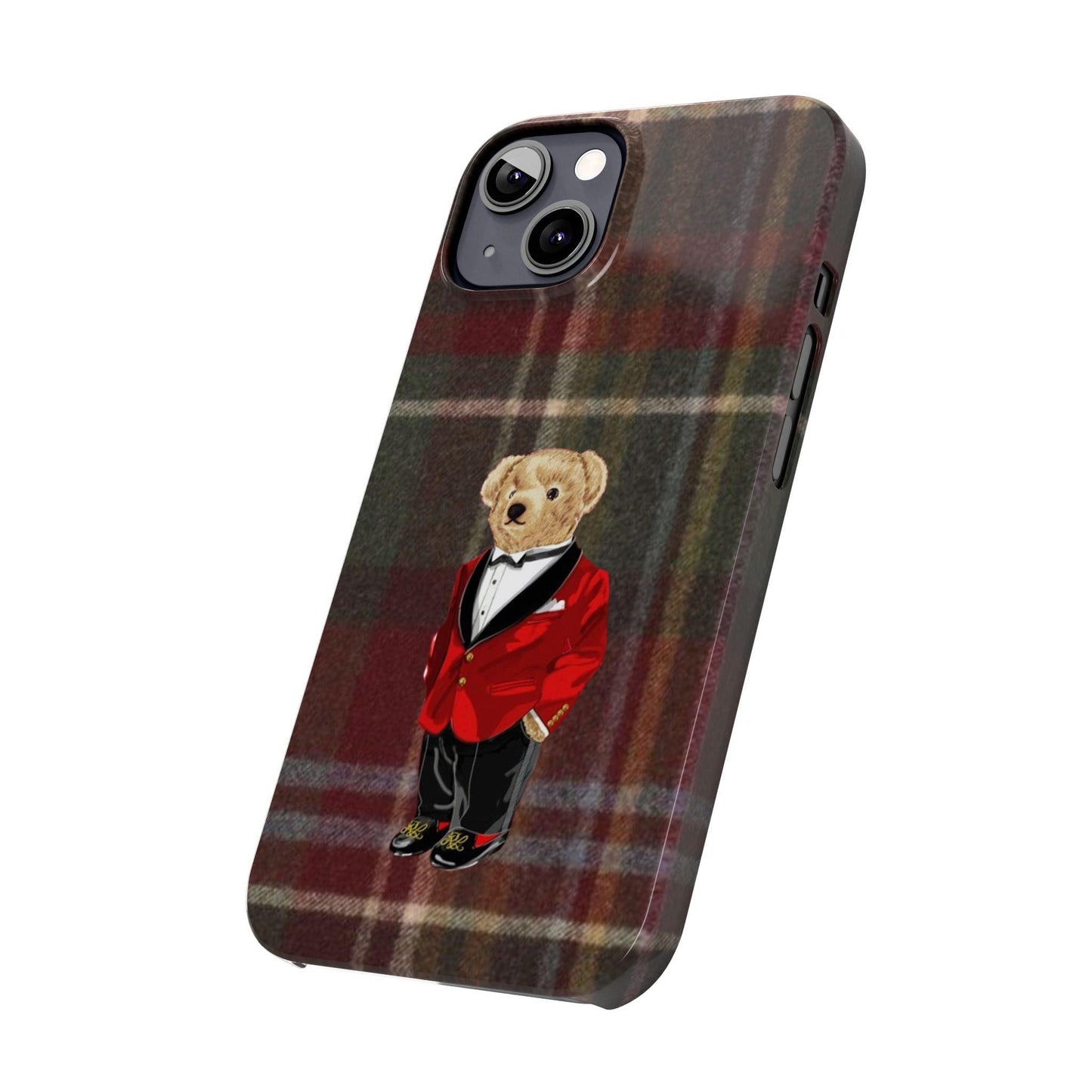 Dapper Bear Plaid Phone Case - Classic Tartan Polo Bear Design iPhone Cases