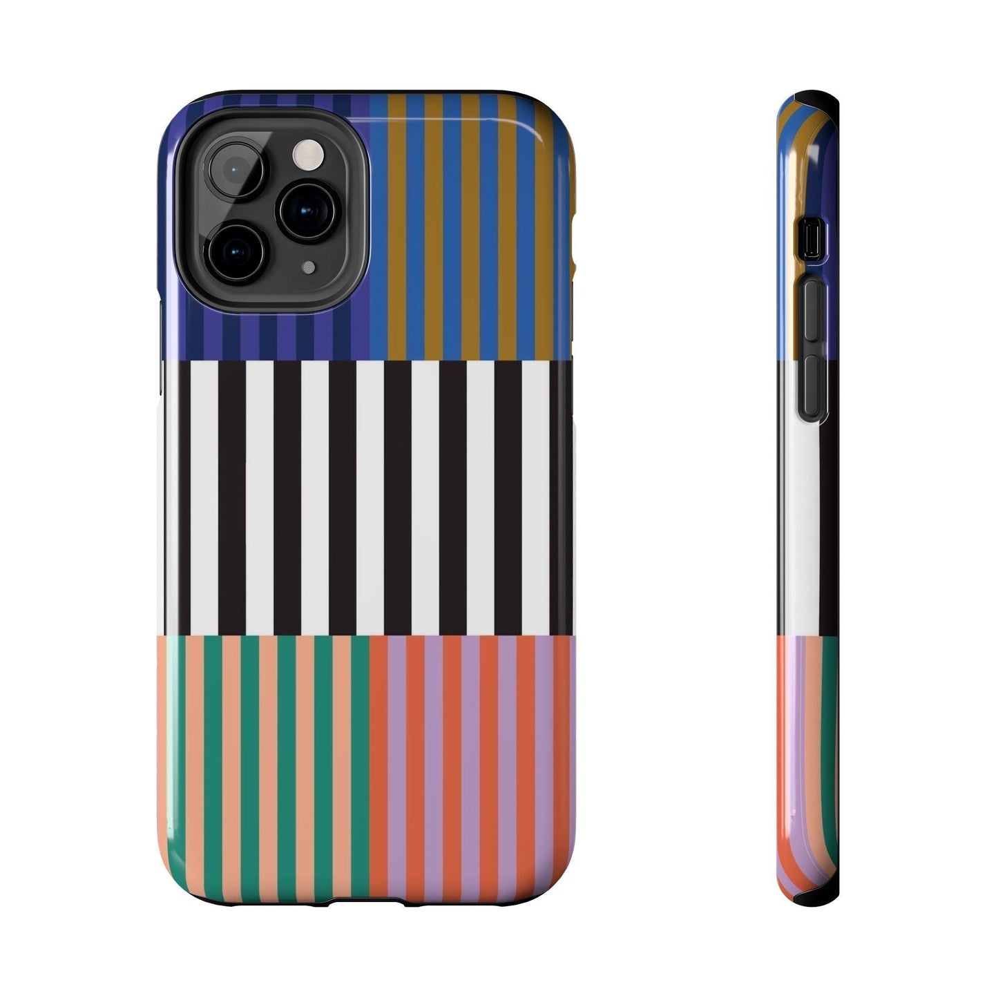 Striped Colorblock Symphony Tough iPhone Cases