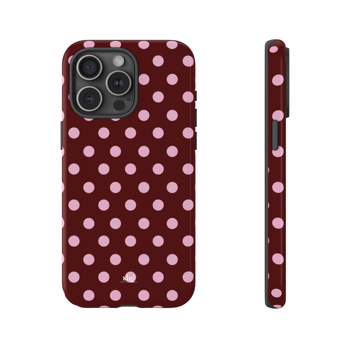 Burgundy Pink Polka Dot Phone Case