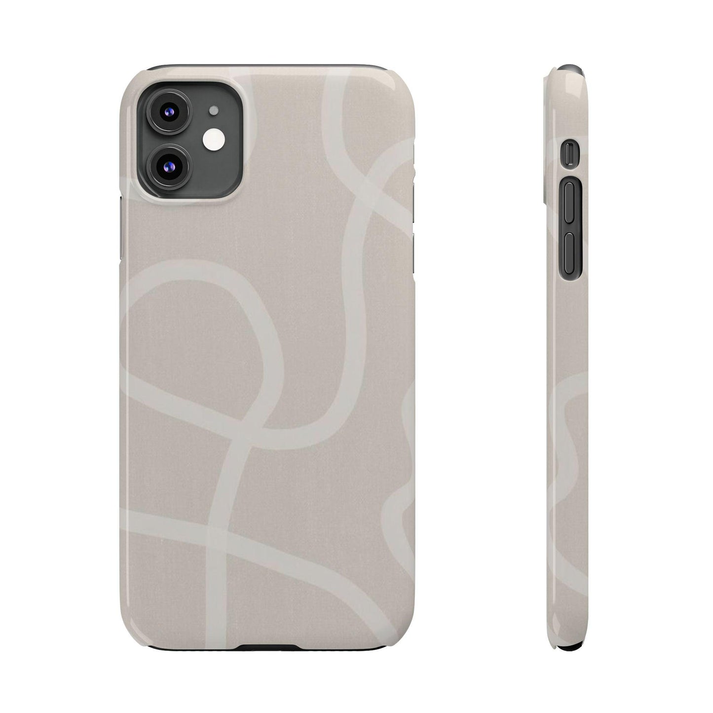 Luxe Minimalist Swirl - Cream Edition Slim iPhone Cases