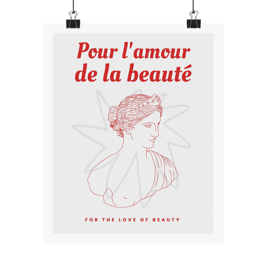 For The Love of Beauty - Greek Matte Vertical Posters in Red Ivory