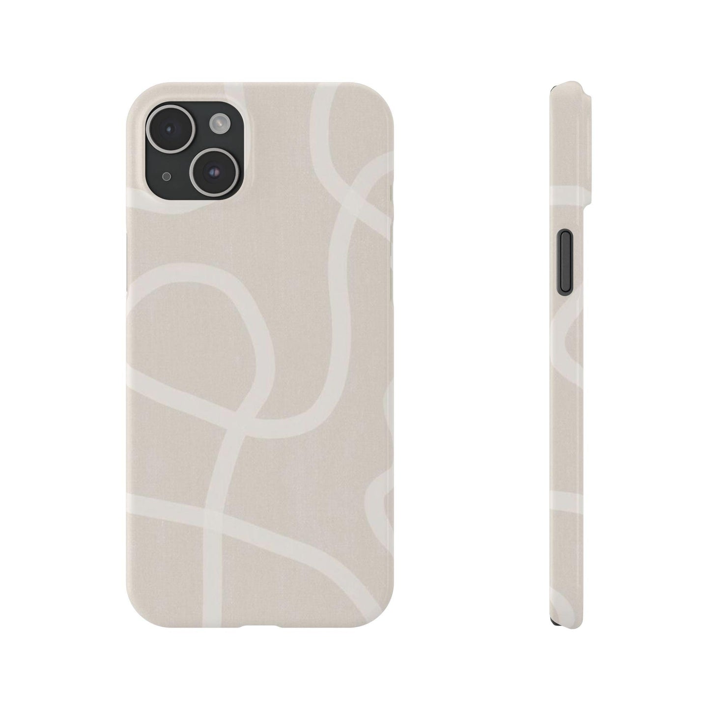 Luxe Minimalist Swirl - Cream Edition Slim iPhone Cases