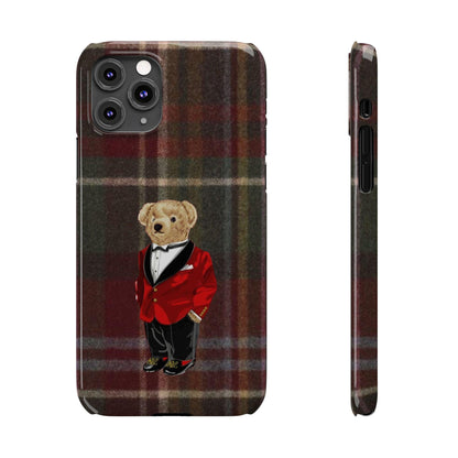 Dapper Bear Plaid Phone Case - Classic Tartan Polo Bear Design iPhone Cases