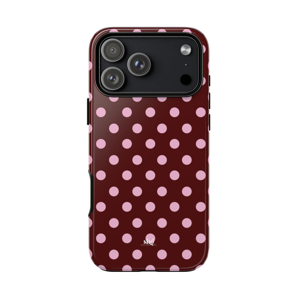 Burgundy Pink Polka Dot Phone Case