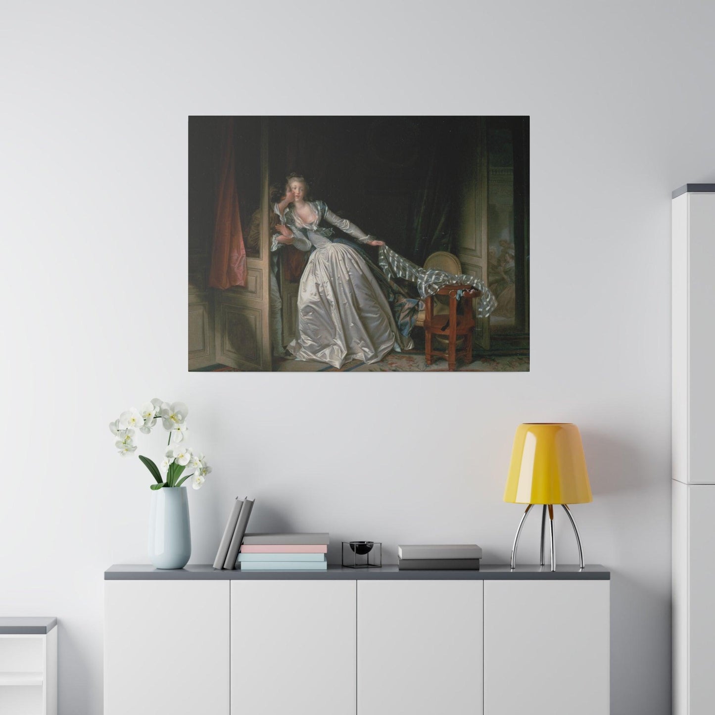 The Stolen Kiss by Jean-Honoré Fragonard - Matte Canvas, Stretched, 0.75"