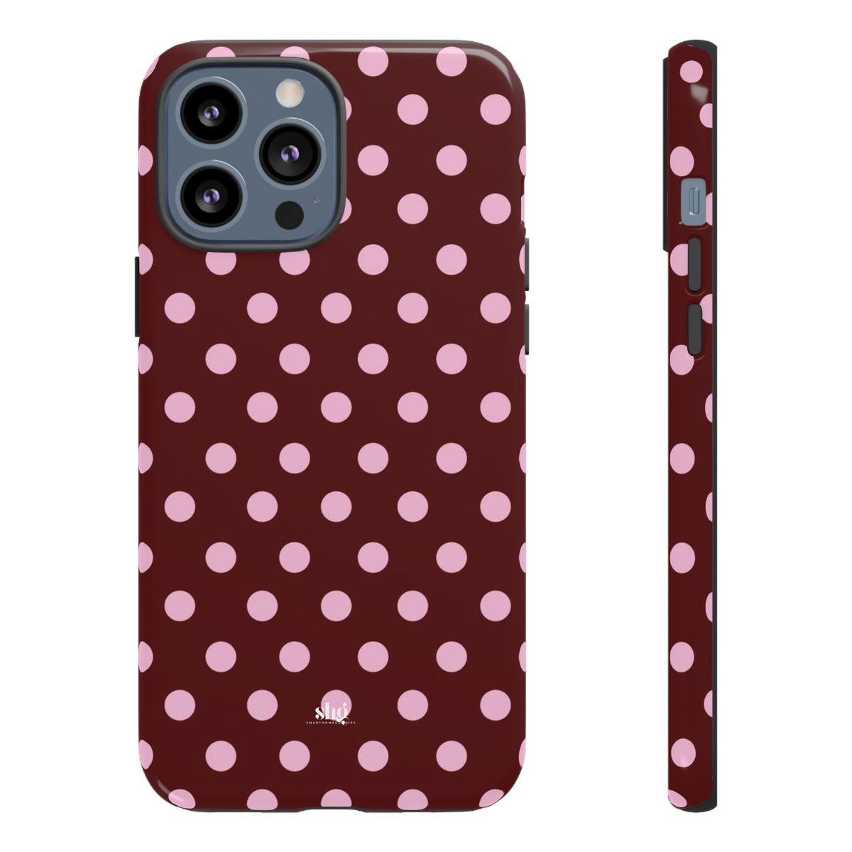 Burgundy Pink Polka Dot Phone Case