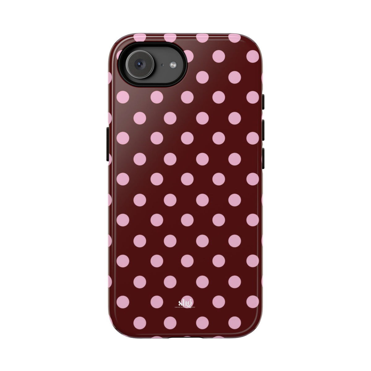Burgundy Pink Polka Dot Phone Case