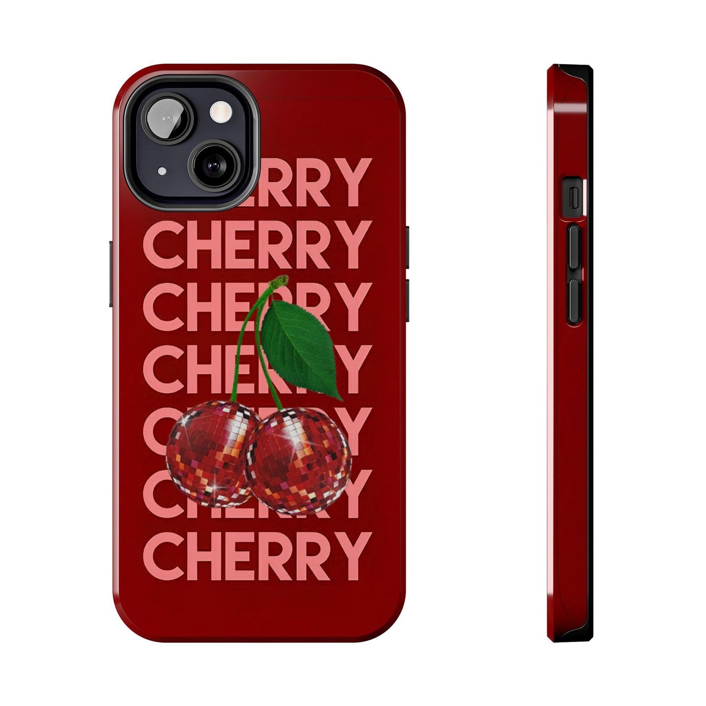 Cherries Disco Inspo iPhone Cases in Cherry Red