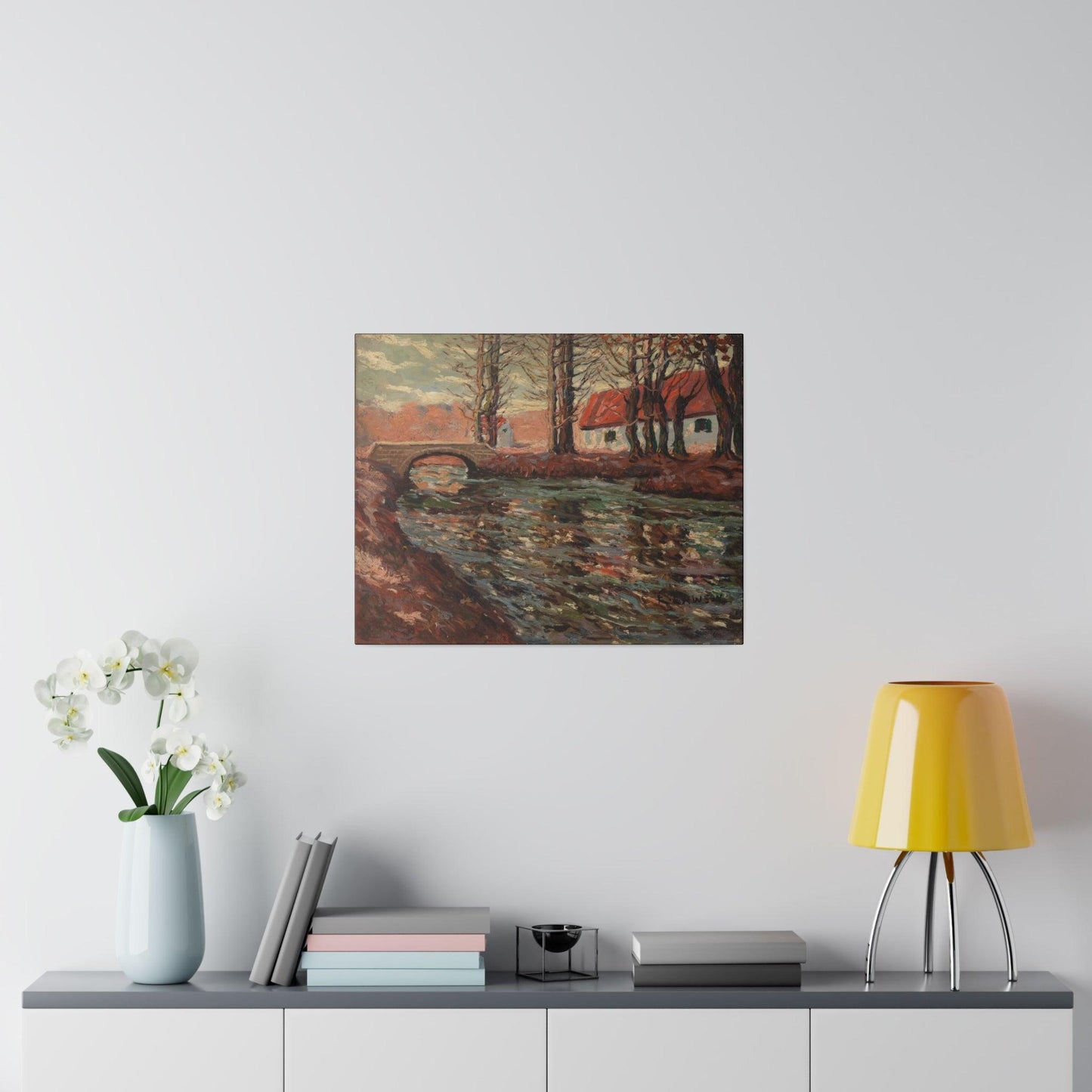 River Landscape by Ernest Lawson - Matte Canvas, Stretched, 0.75"